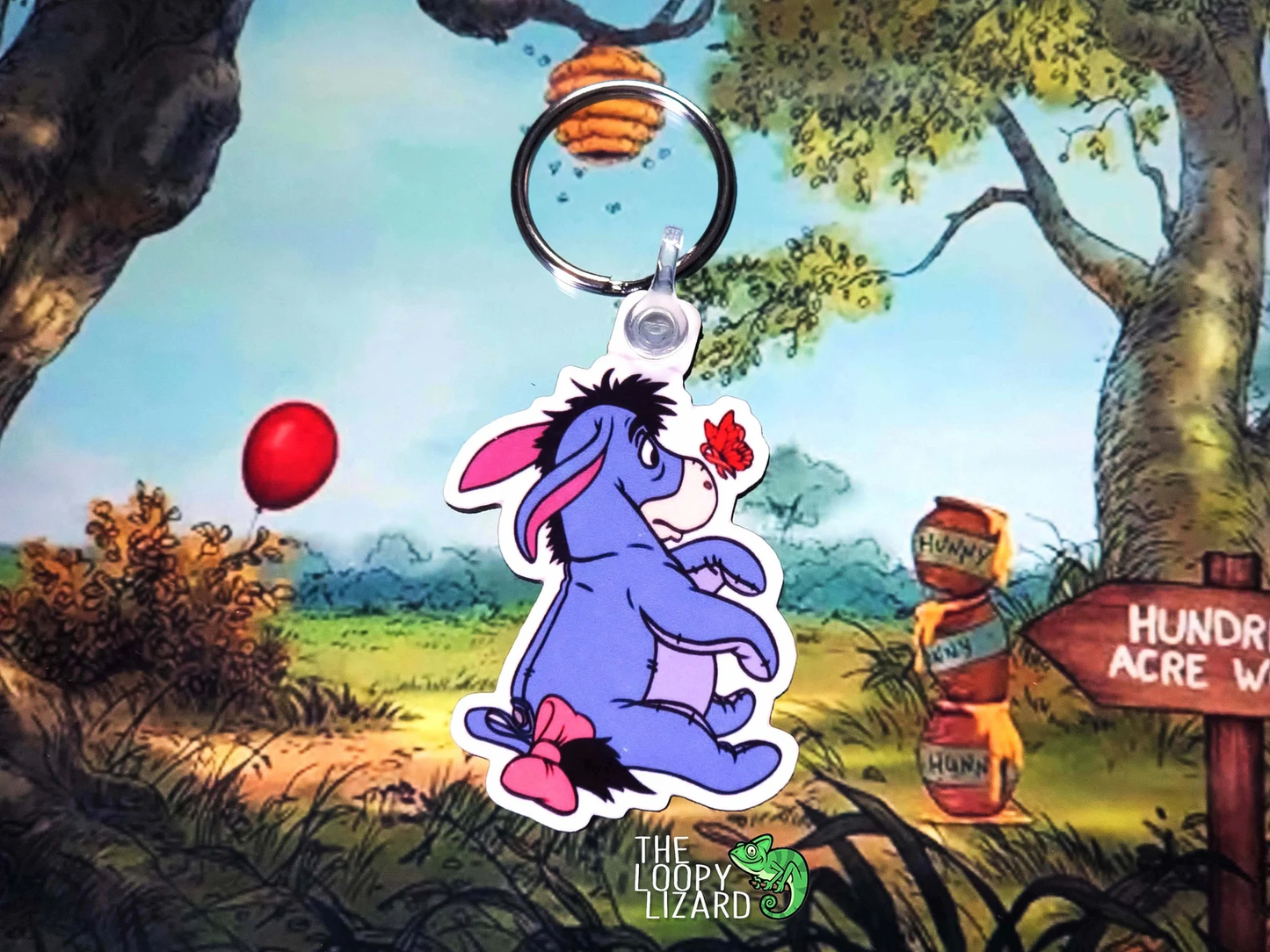 Eeyore and Butterfly Keyring - Winnie the Pooh