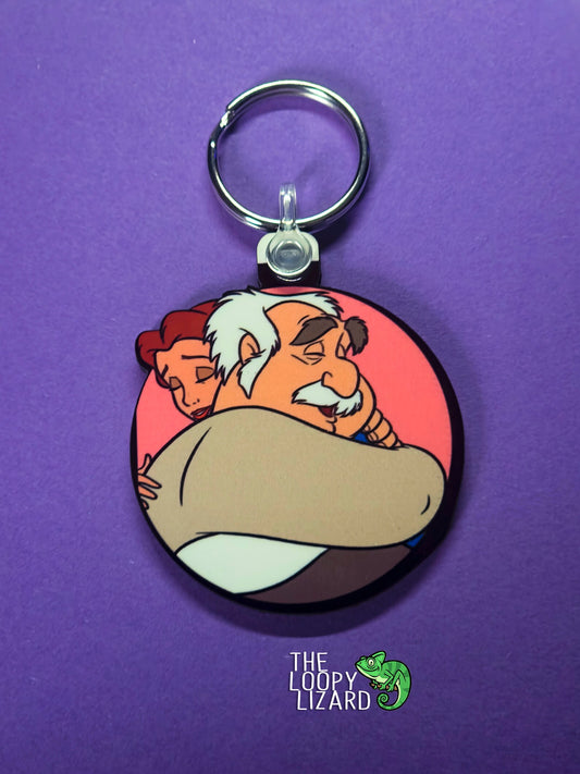 Maurice and Belle Keyring - Beauty and the Beast
