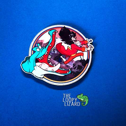 Captain Hook Crocodile Escape Pin Badge/ Magnet - Peter Pan