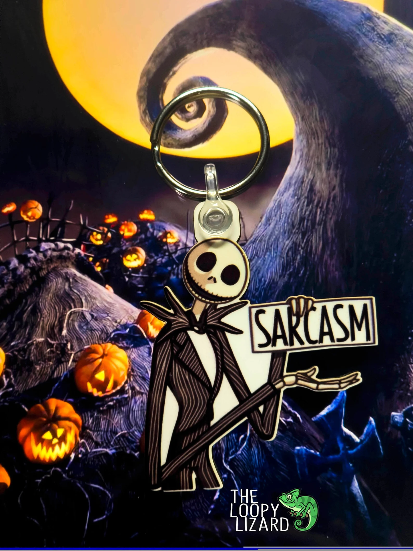 "Sarcasm" Jack Skellington Keyring - The Nightmare Before Christmas