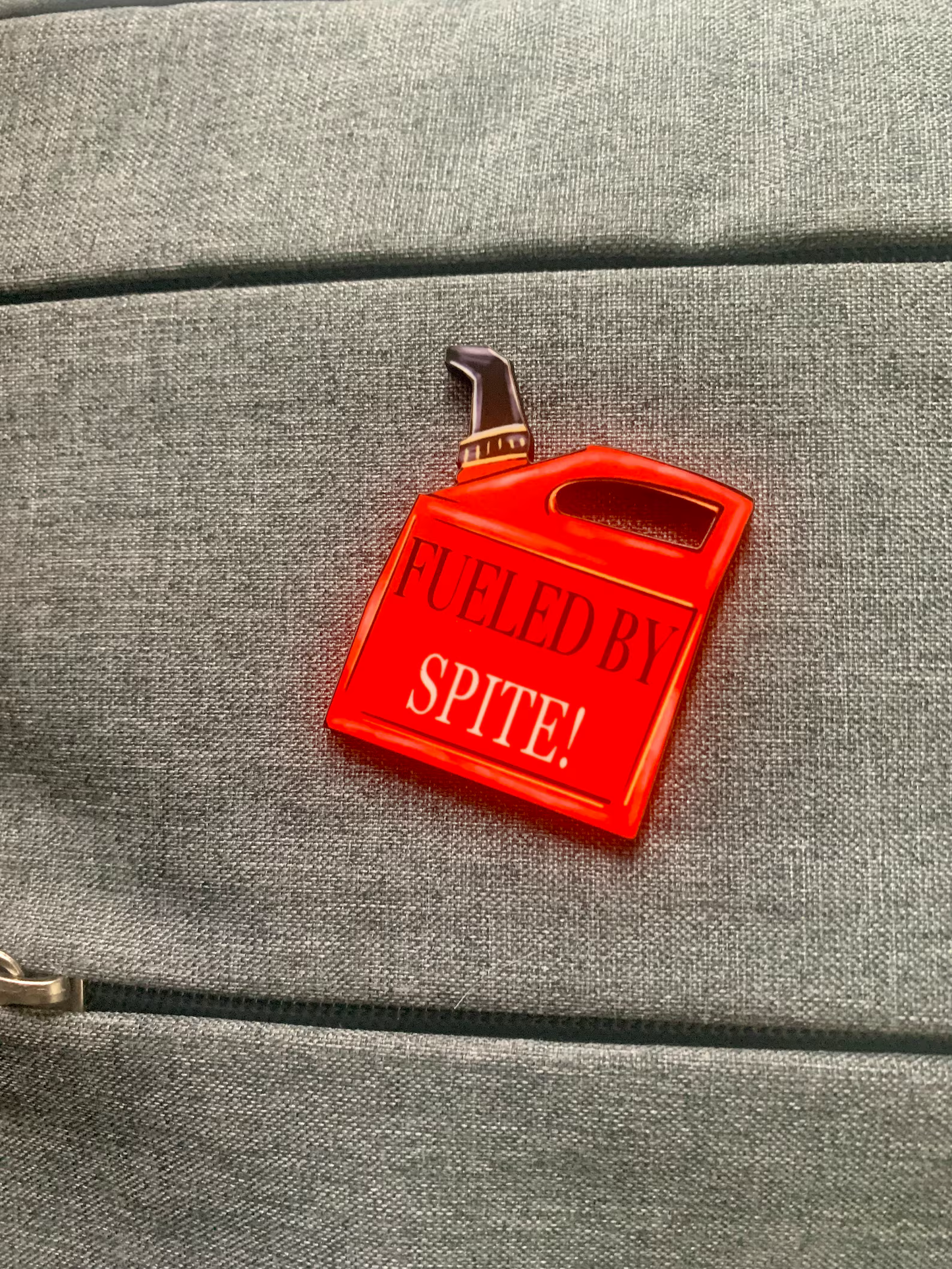 Fuelled By Spite Pin Badge/ Magnet