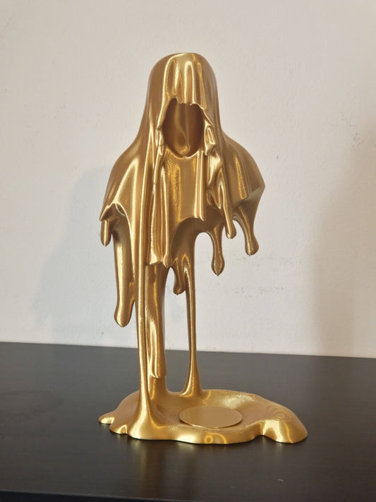 Melting Golden Man (LED) Candle Holder