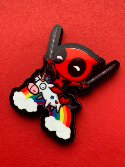 Baby Deadpool Pin Badge/ Magnet