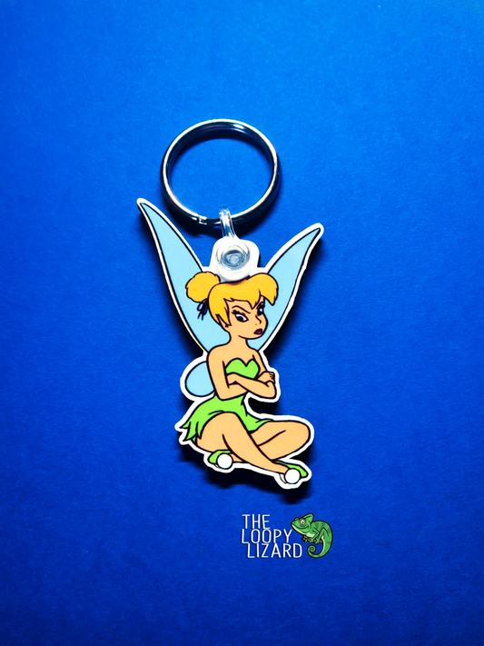 Pouting Tinkerbell Keyring - Peter Pan
