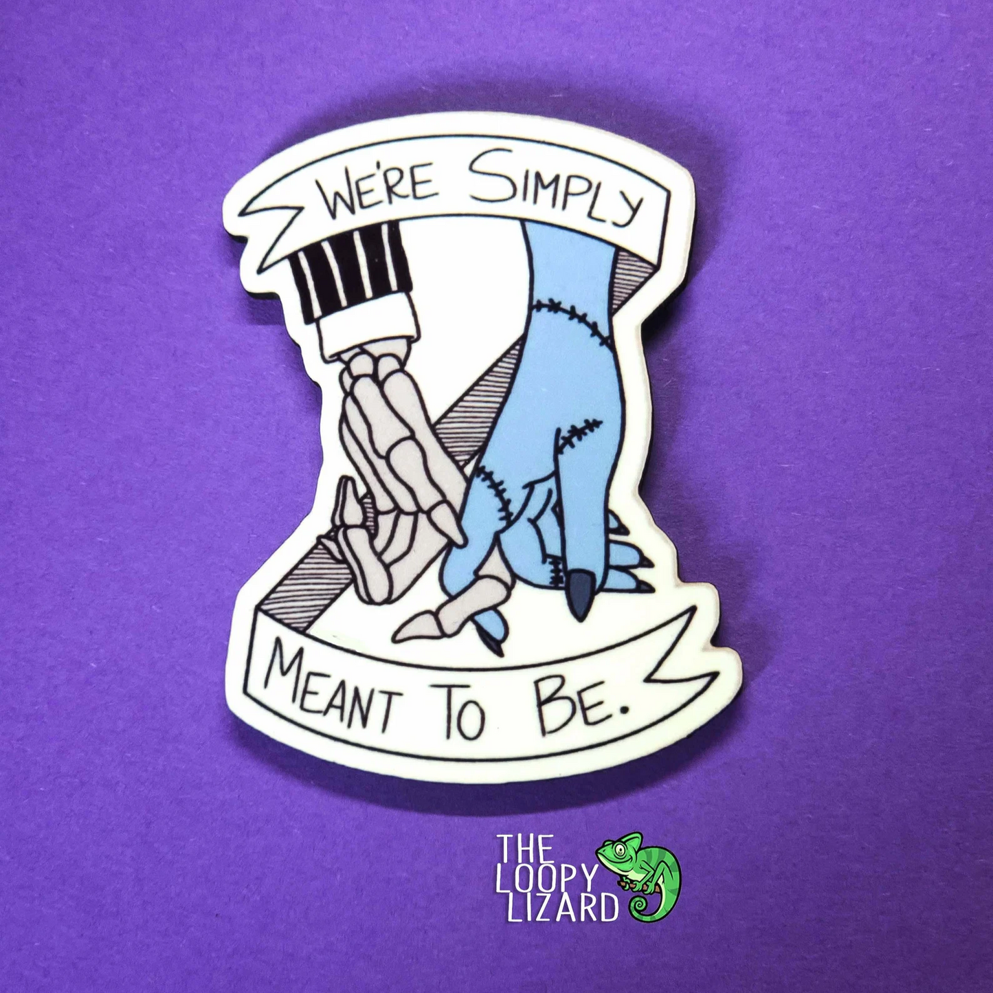 "Simply Meant To Be" Pin Badge/ Magnet - The Nightmare Before Christmas