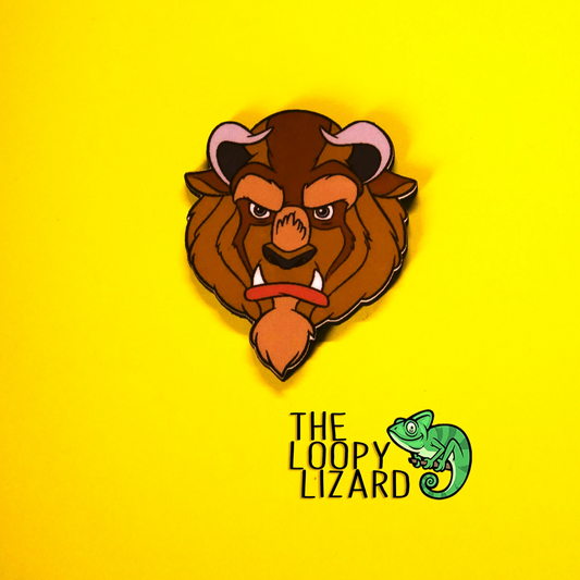 Beast Head Pin Badge/ Magnet - Beauty and the Beast