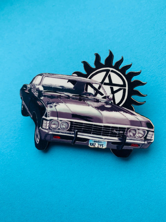 Chevrolet Impala Pin Badge/ Magnet - Supernatural