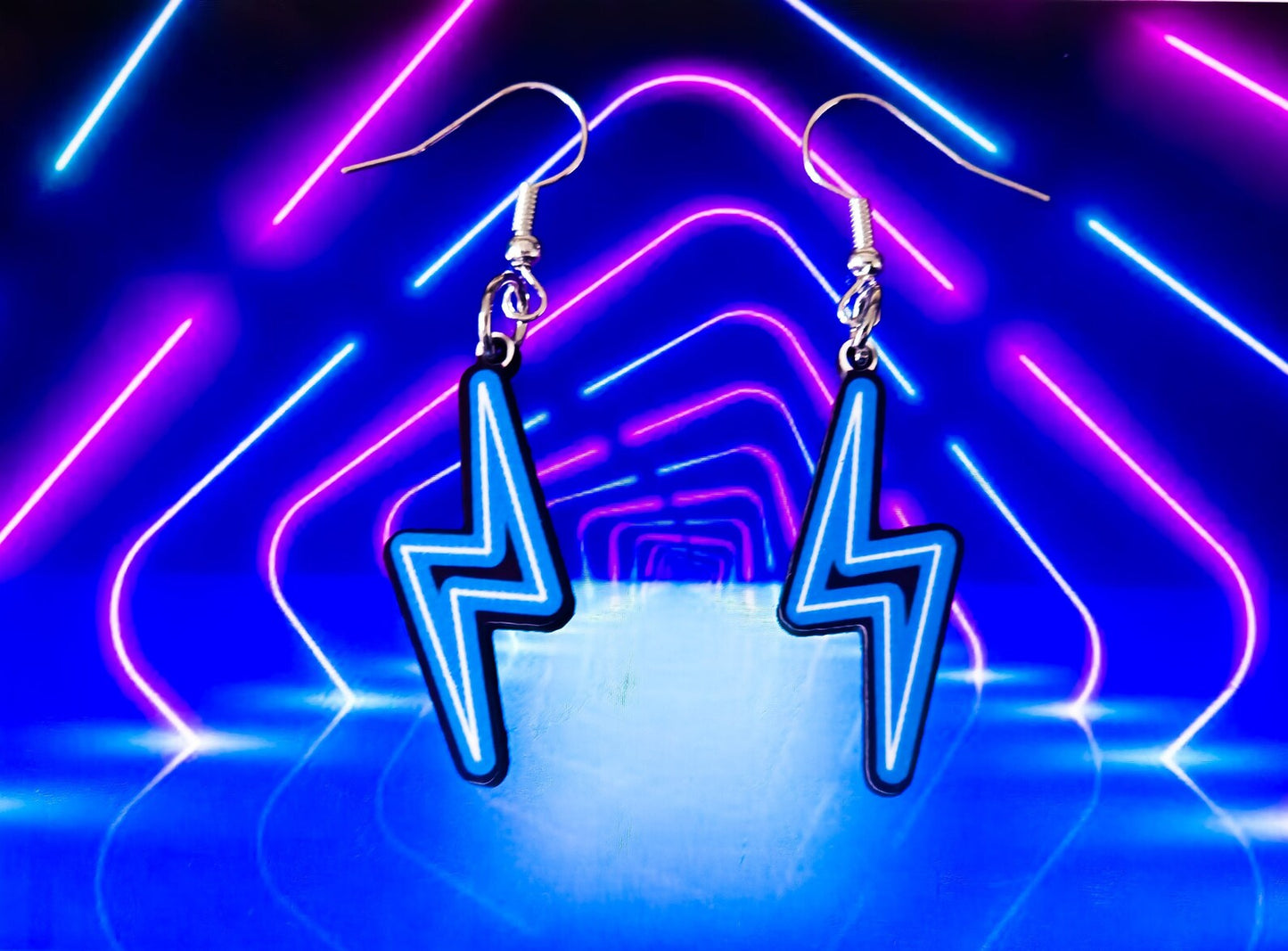 Neon Lightning Bolt - Blue