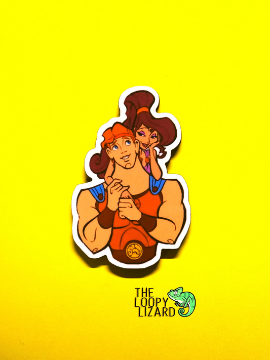 Hercules and Meg Pin Badge/ Magnet