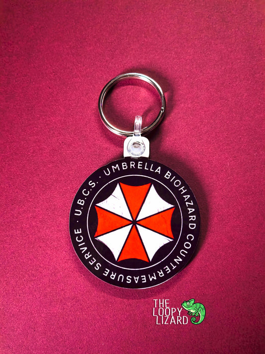 Umbrella Biohazard Service Keyring - Resident Evil