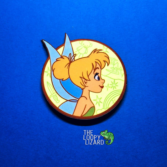 Tinkerbell Neverland Map Pin Badge/ Magnet - Peter Pan