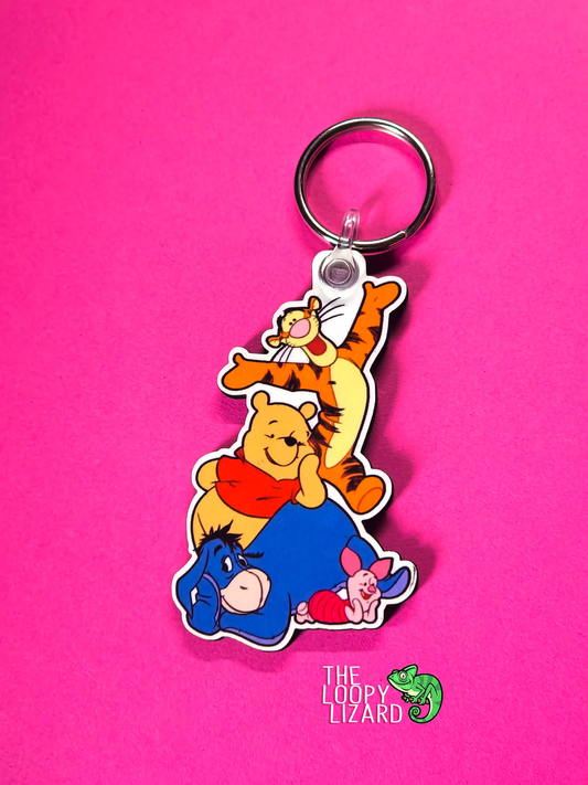 Winnie the Pooh Group Pile Keyring