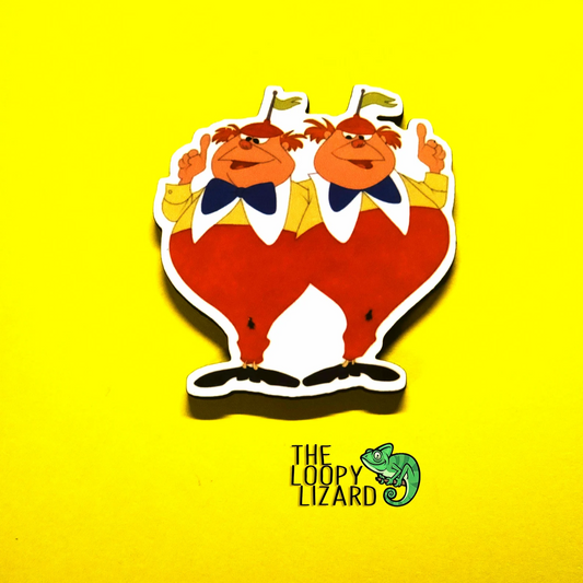 Tweedledum and Tweedledee Pin Badge/ Magnet - Alice in Wonderland