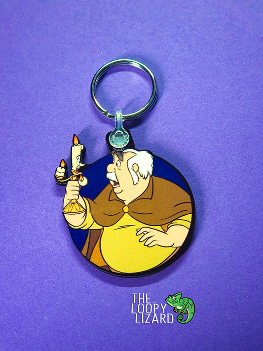 Maurice and Lumiere Keyring - Beauty and the Beast
